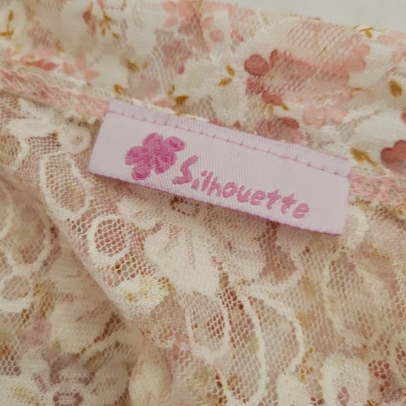 Y2K Crop Tank Top • Pink Lace • Floral • Size Small - Picture 5 of 5